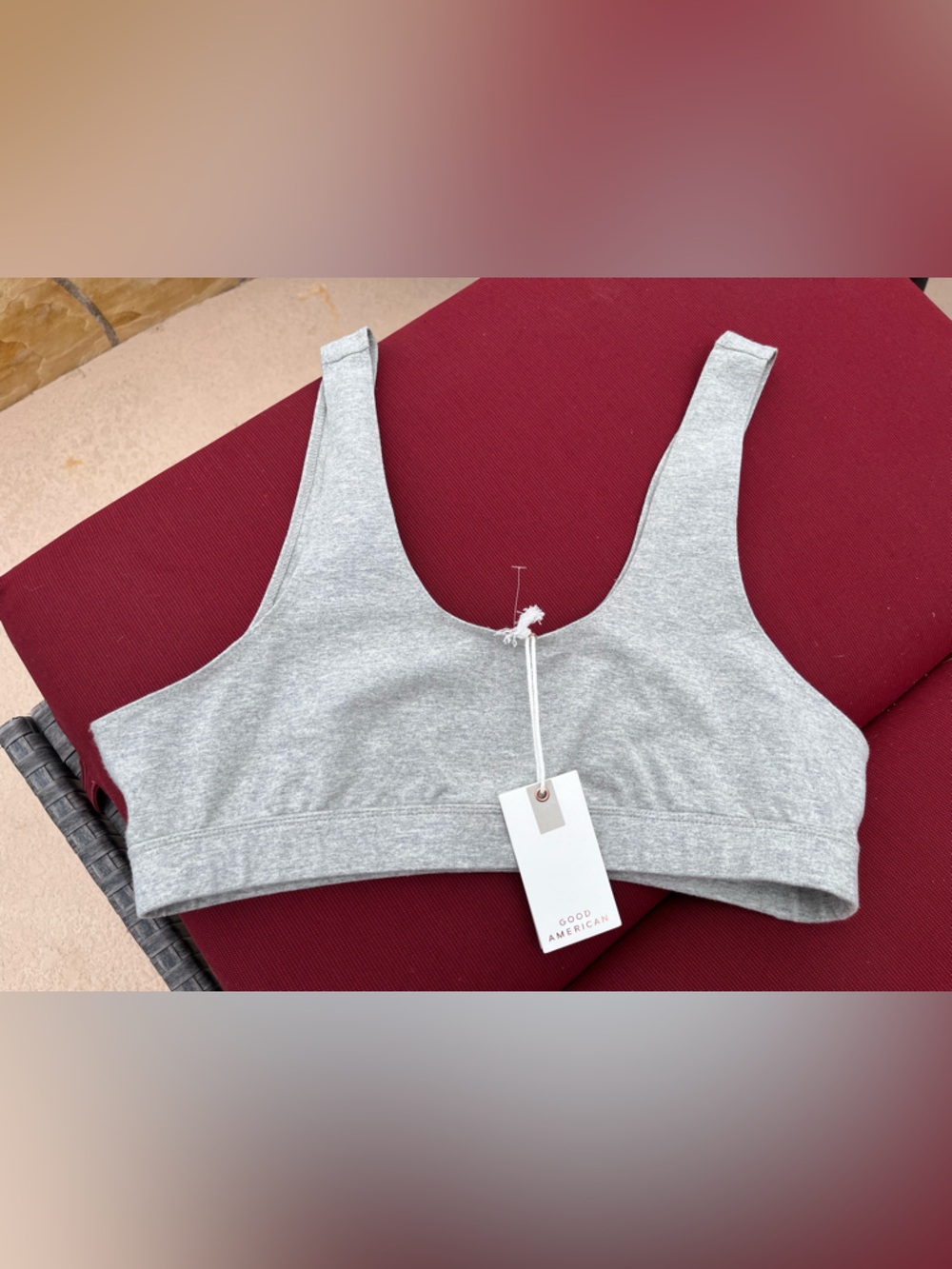 Good American Grey Stretch Bralette